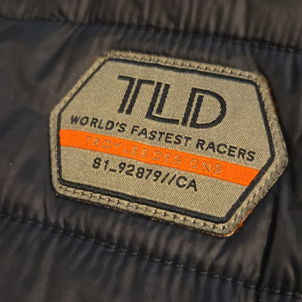 Troy Lee Designs Factory Quilted Bomber Zip Up Jacket Men's Navy and Gray Jacket - Picture 5 of 9